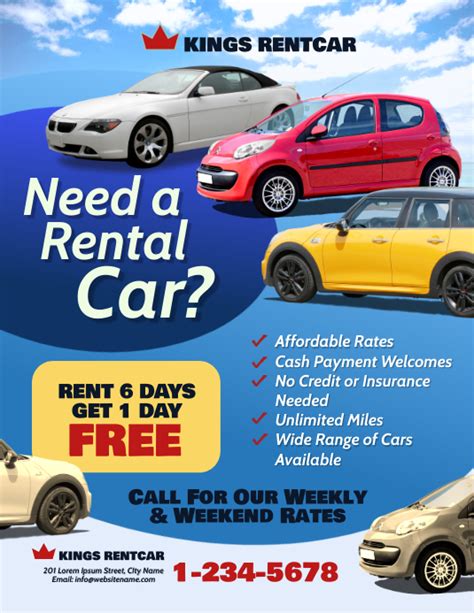 Car Rental Flyer Template Design