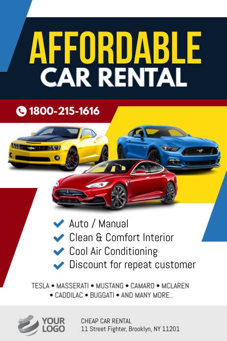 Car Rental Flyer Template Example