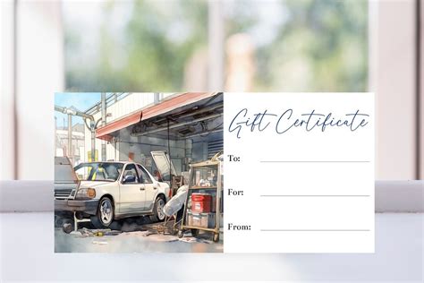 Car Repair Gift Certificate Template