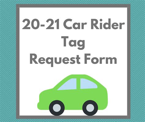 Car Rider Tag Template 1