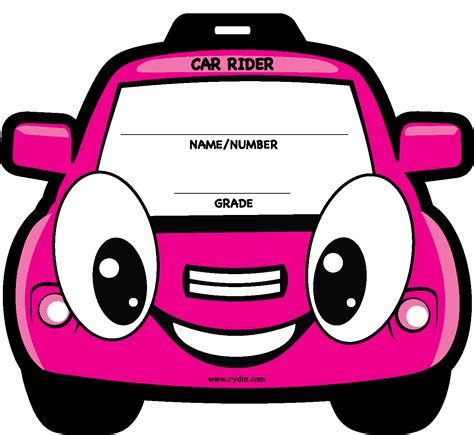 Car Rider Tag Template 4