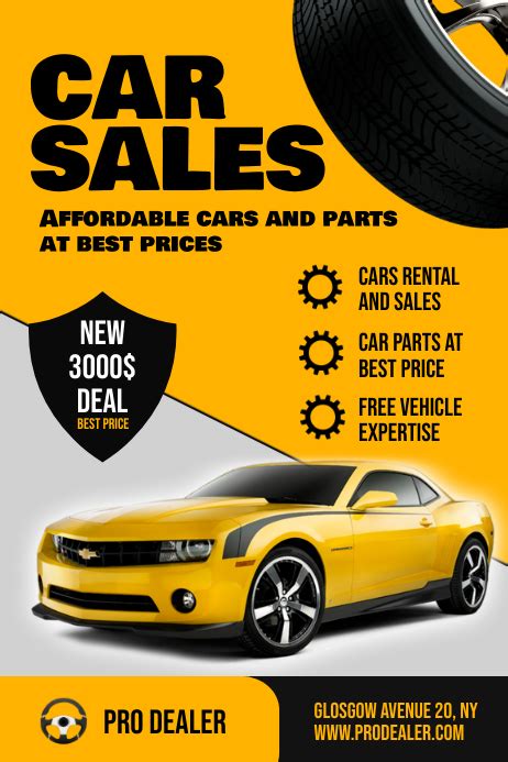 Car Sale Flyer with QR Code