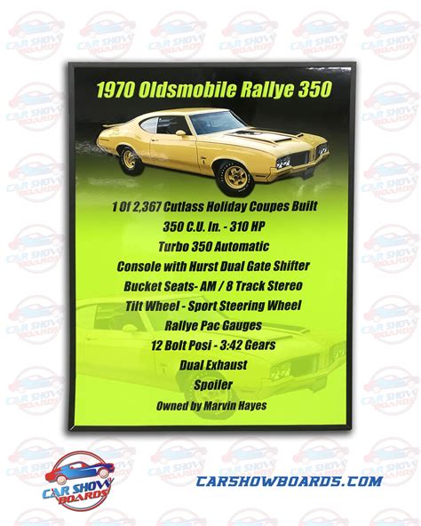 Car Show Display Board Template Word