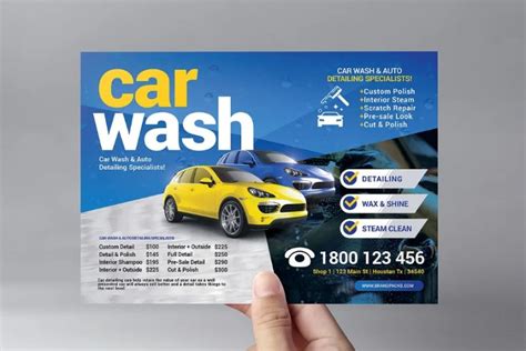 Car Wash and Vacuum Flyer Template Designs Gallery