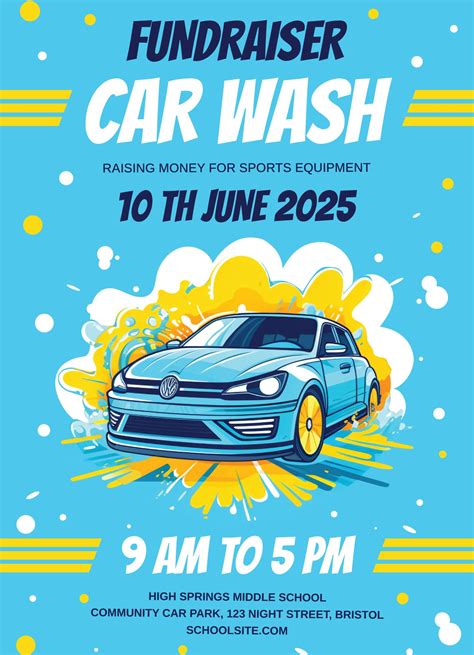 Car Wash Fundraiser Flyer Template Ideas