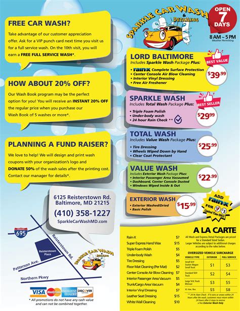 Car Wash Menu Template Example 10