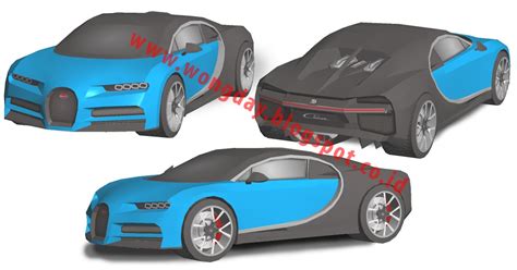 Cardboard Bugatti Chiron Templates