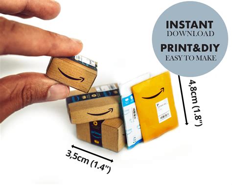 Cardboard mini Amazon box template