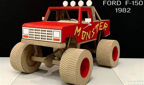 Cardboard Monster Truck with Headlights