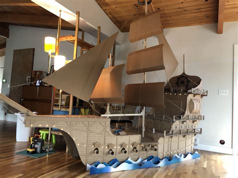 Cardboard Pirate Ship with Steering Wheel