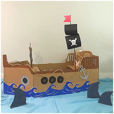 Cardboard Pirate Ship with Ropes