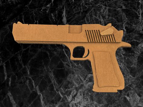 A cardboard pistol template