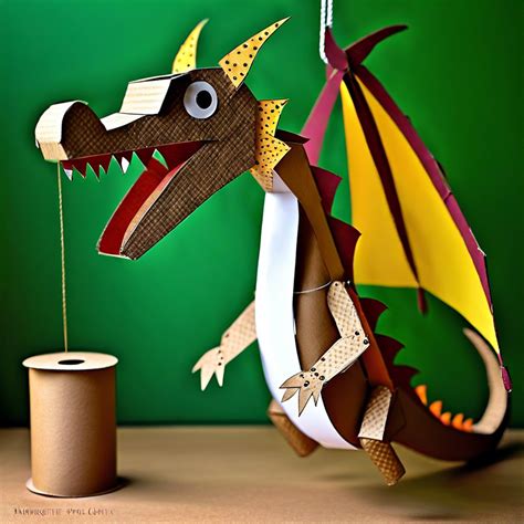 Chinese Dragon Puppet Made from Cardboard Tube