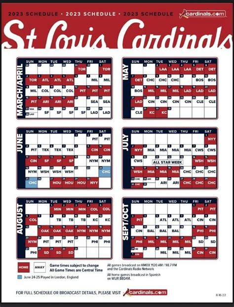 Cardinals 2023 Season Schedule