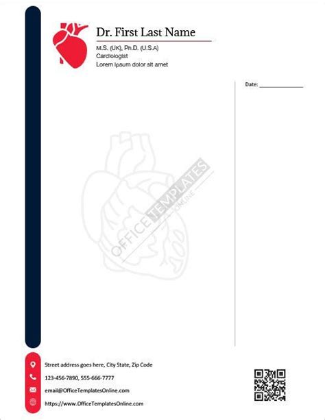 Cardiology Doctor's Note Template