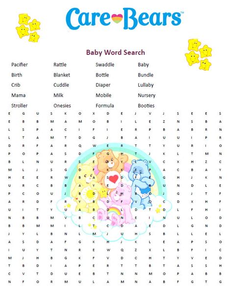 Care Bear Word Search