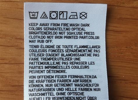 Care Label on a Garment