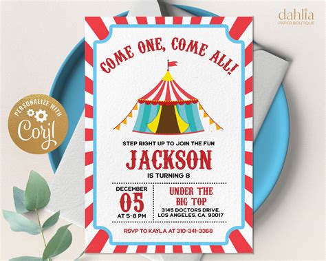 Carnival birthday invitation