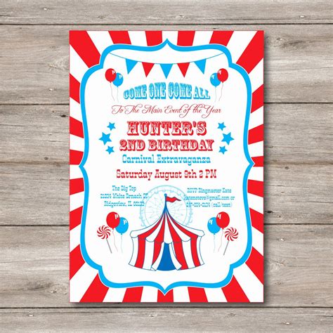 Carnival birthday invitations