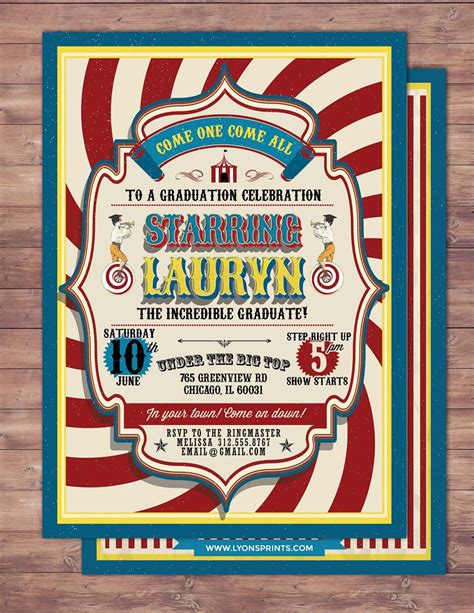 Carnival graduation invitations