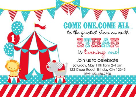 Carnival themed invitations