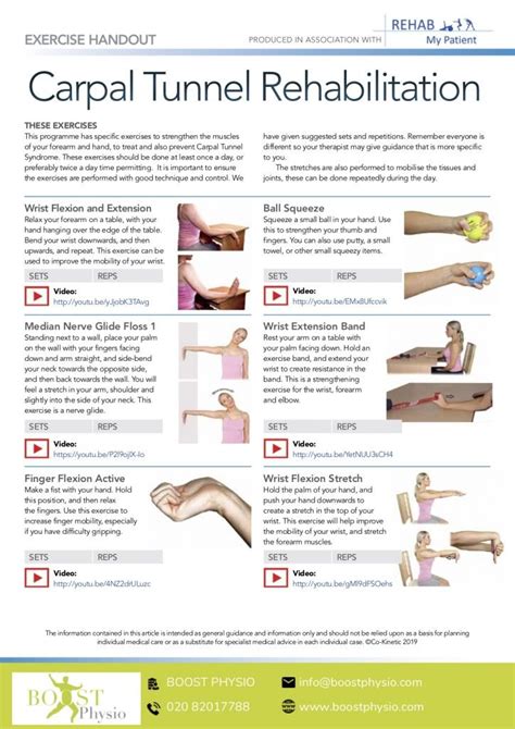 Carpal tunnel exercise to stretch and strengthen the muscles and tendons in the wrist and hand.