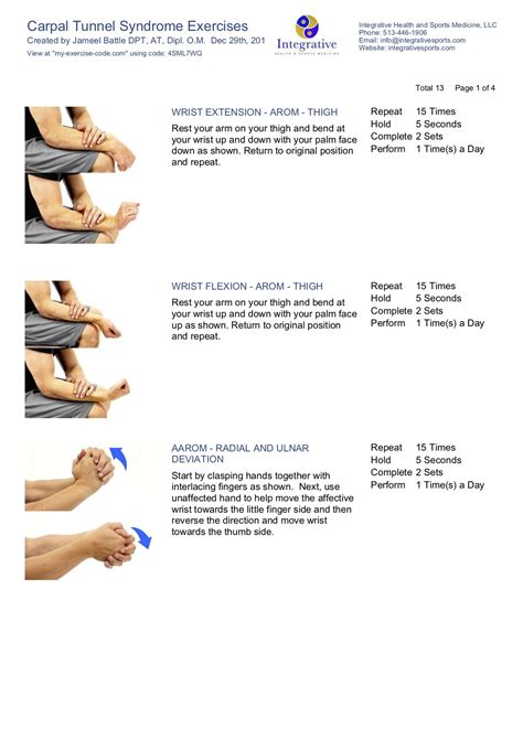 Carpal tunnel exercise to stretch and strengthen the muscles and tendons in the wrist and hand.