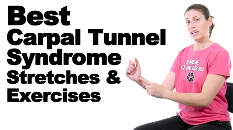 Carpal tunnel stretch to reduce pressure on the median nerve and relieve symptoms.