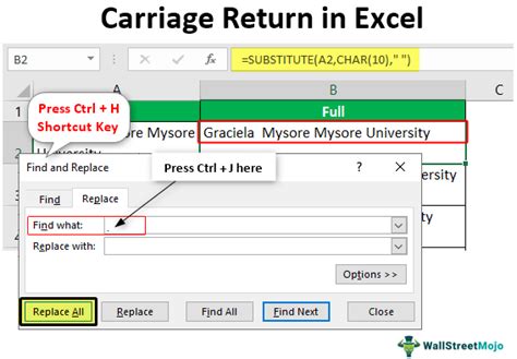 Carriage Return in Excel