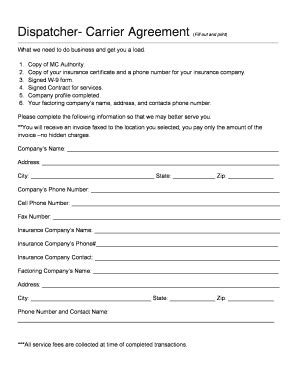 Carrier Dispatch Agreement Template 8