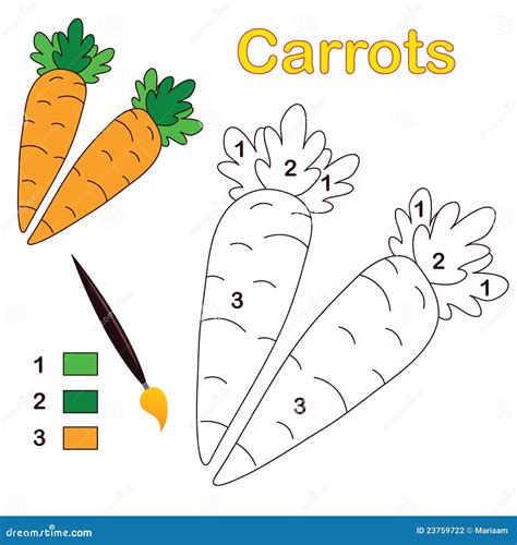 Carrot color-by-number template