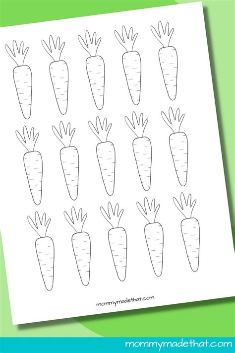 Carrot template for kids and adults