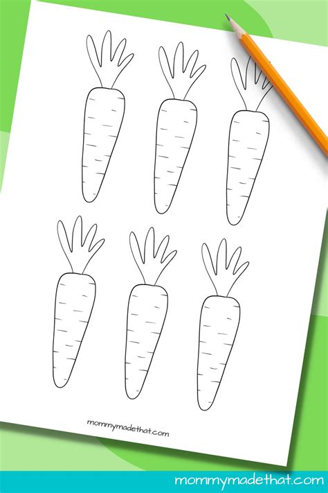 Carrot template printables for kids