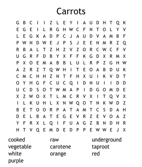 Carrot word search template