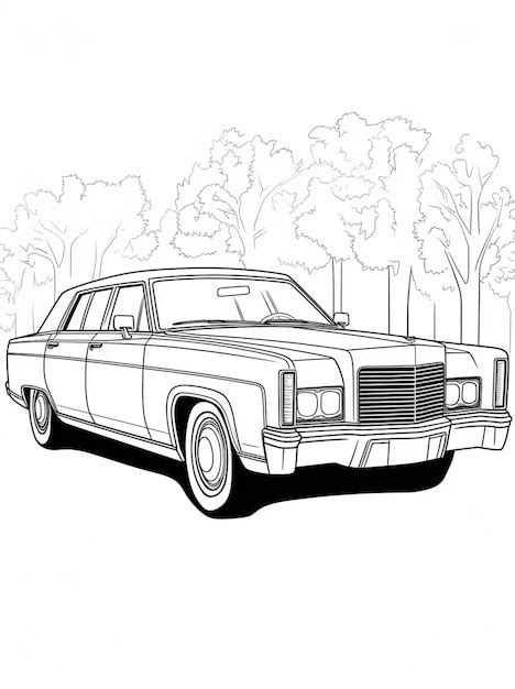 A coloring page of a sports car