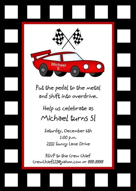 Image description: Customizable car invitation templates