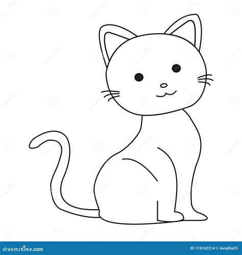 Cartoon cat outline