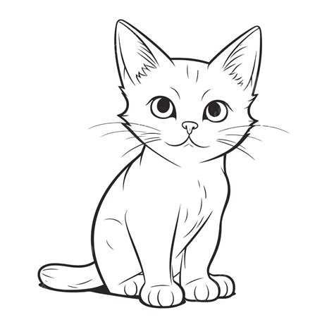 Cartoon kitten outline