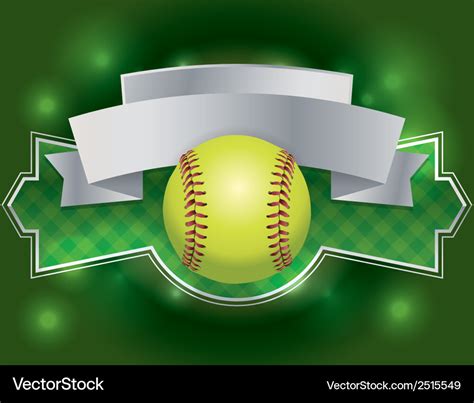 Cartoon softball team banner template