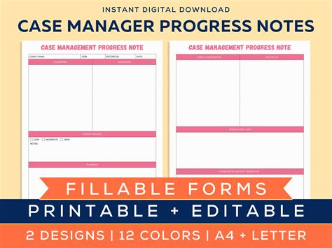 Case management templates for mental health