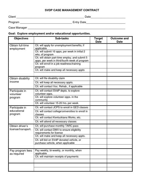 Case management templates for social work