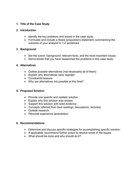 Case Study Outline 9