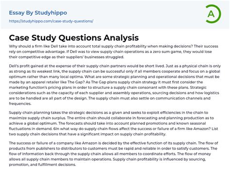 Case study questions example