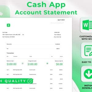 Cash App Bank Statement Template Excel