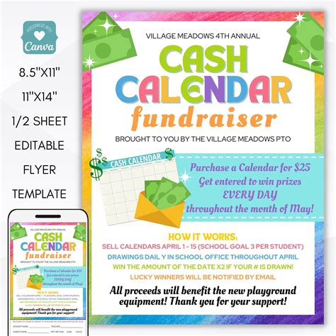 A cash calendar fundraiser is a type of raffle where participants buy a calendar with a chance to win cash prizes every day