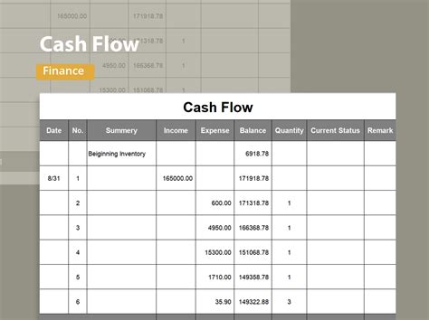 Cash Flow Template PDF Free