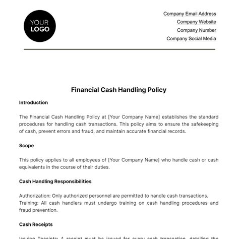 Cash Handling Template