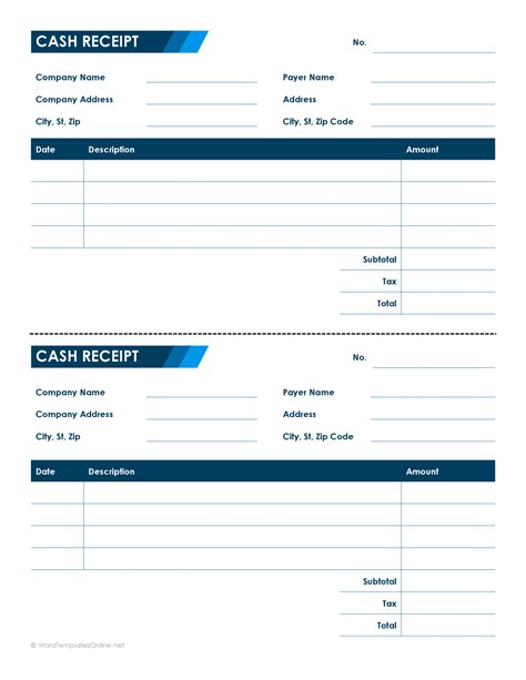 Cash Receipt Template