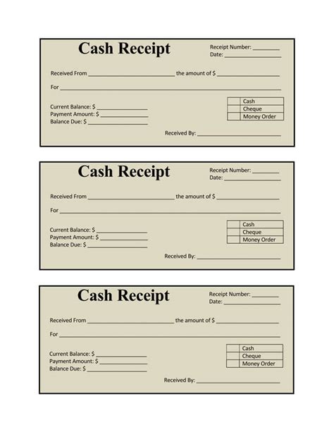 Cash Receipt Template for Small Business