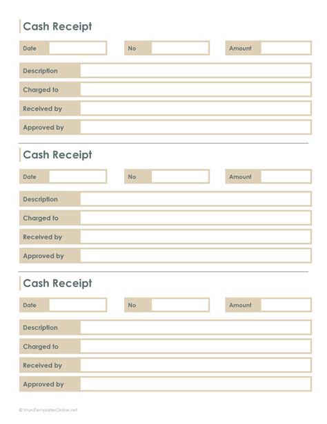 Cash Receipt Template with GST